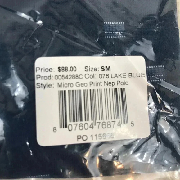 Ben Sherman Micro Geo Print Jersey Polo Lake Blue - Picture 4 of 8